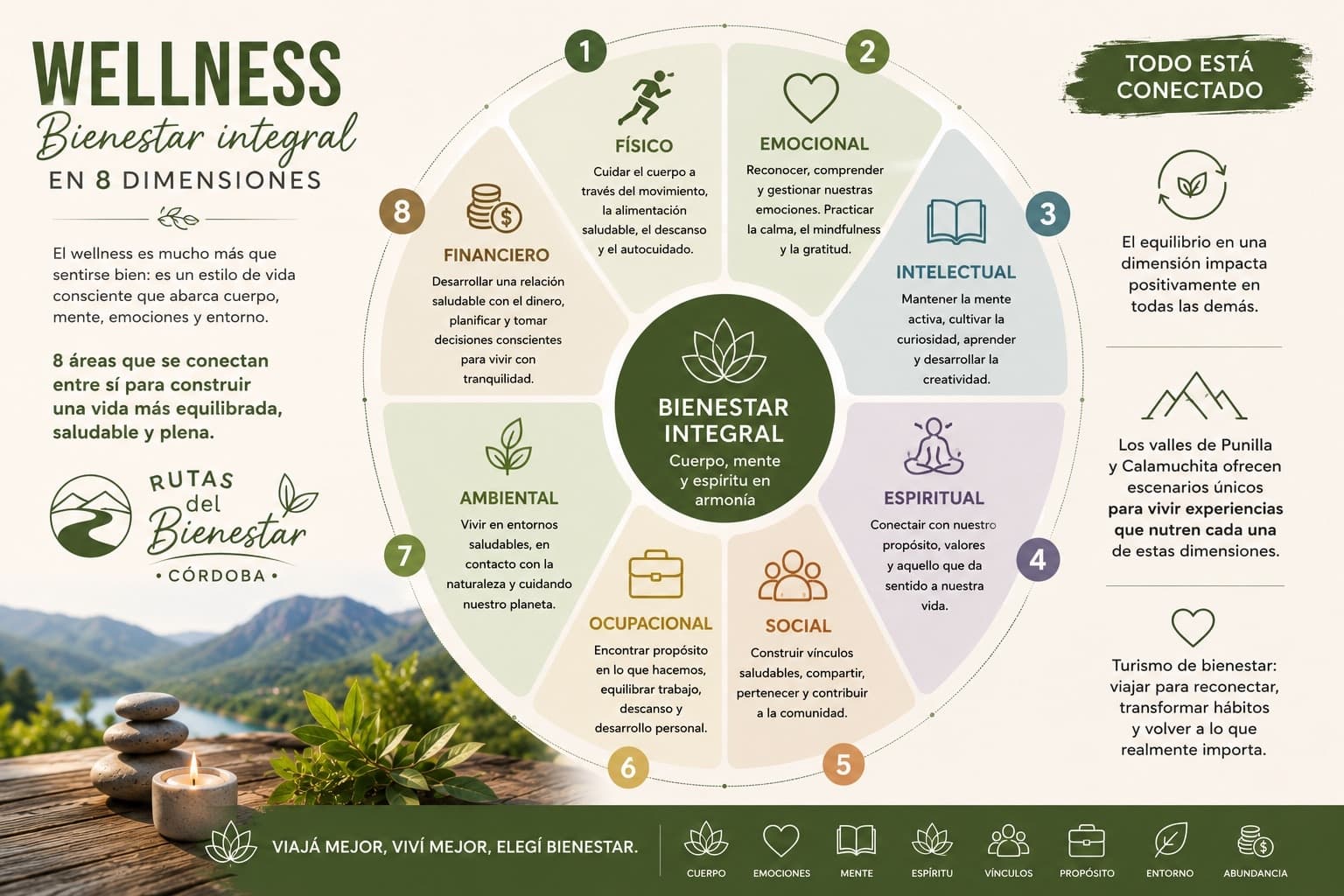 Wellness: mucho más que sentirse bien, las 8 dimensiones que construyen una vida en equilibrio